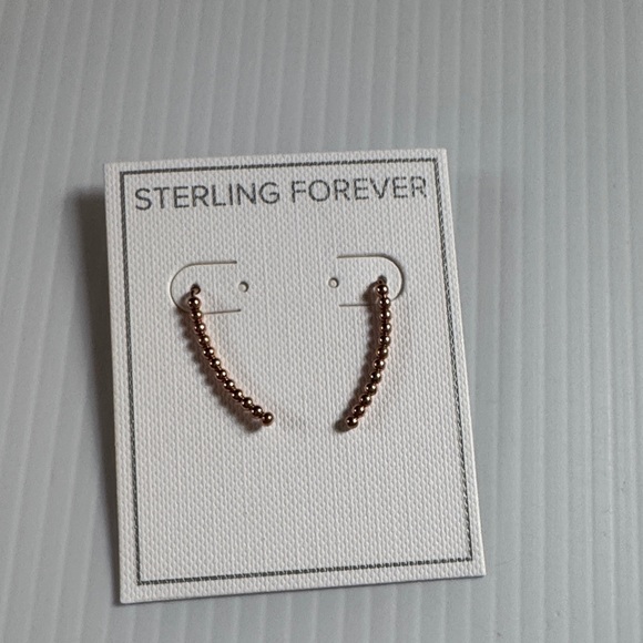 Sterling Forever Rose Gold Beaded Earrings - Picture 1 of 3